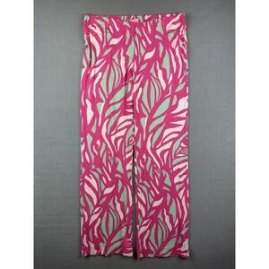 Lilly Pulitzer Georgia May Papaya Palazzo Pants Womens M Pink Tropical Wide Leg